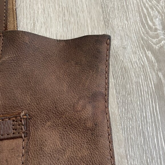 Lucky Brand Leather Distressed Tote Hobo Shoulder Bag Y2K Boho - Picture 9 of 16